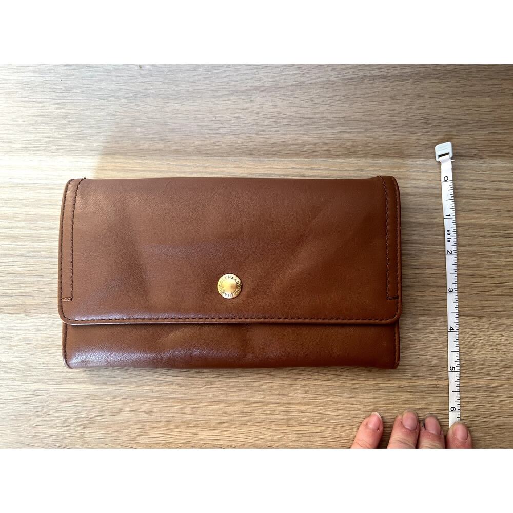 Cole Haan Brown Tan Leather Gold Accent Luxury Large Wallet Clutch - Picture 12 of 12